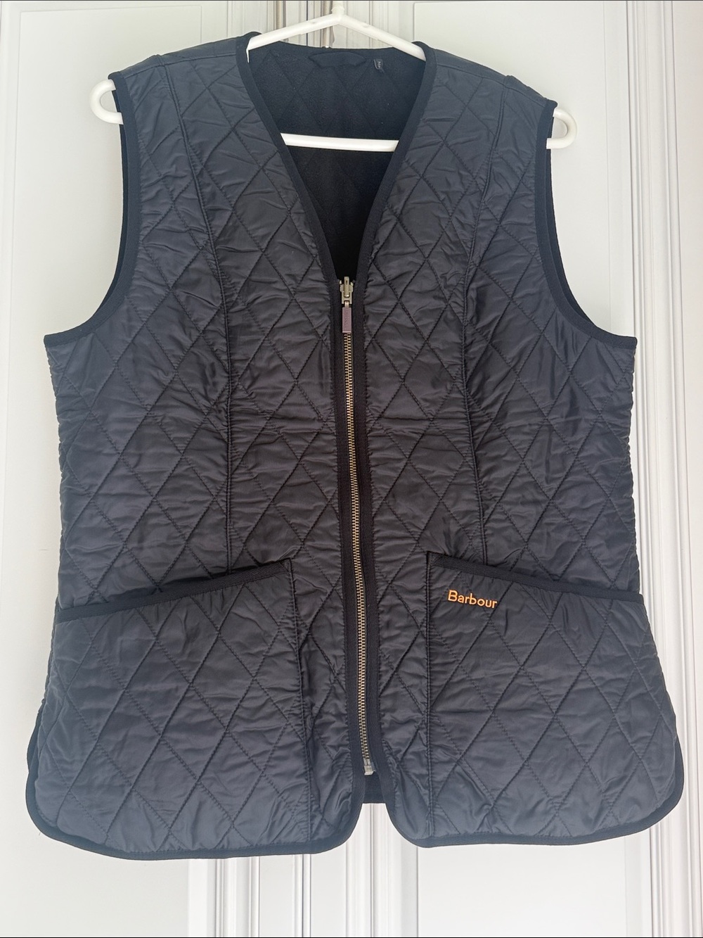 Barbour Black Quilted Sleeveless Zip Vest